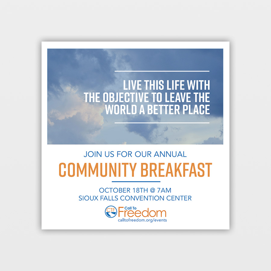 Call to Freedom Community Breakfast Social Post