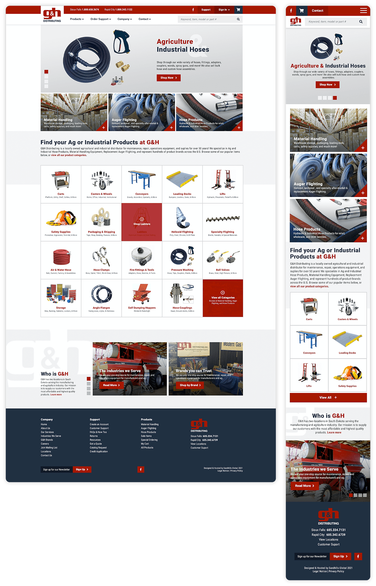 G&H Distributing Desktop and Mobile Mockup