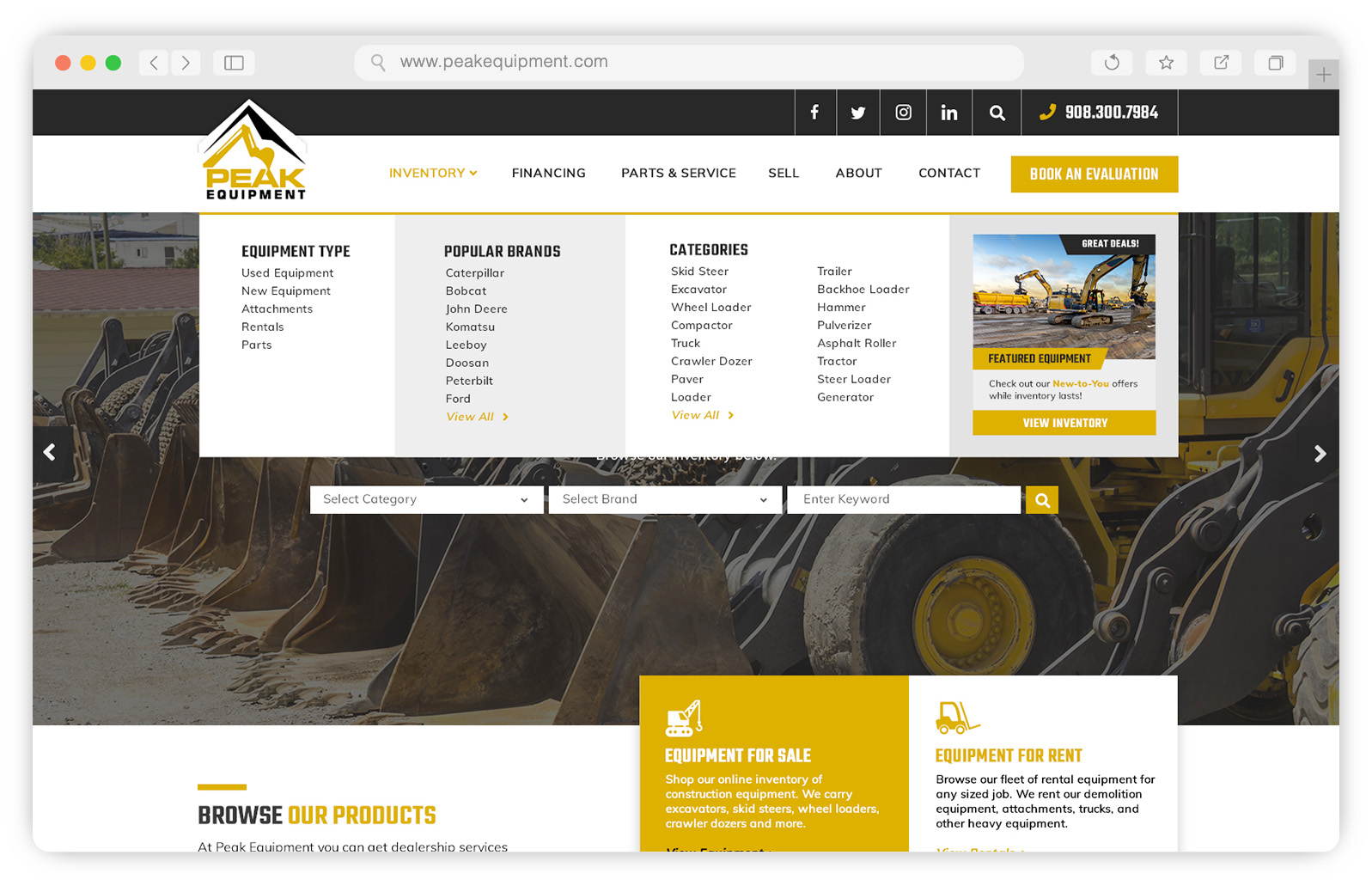 Peak Equipment Web Page