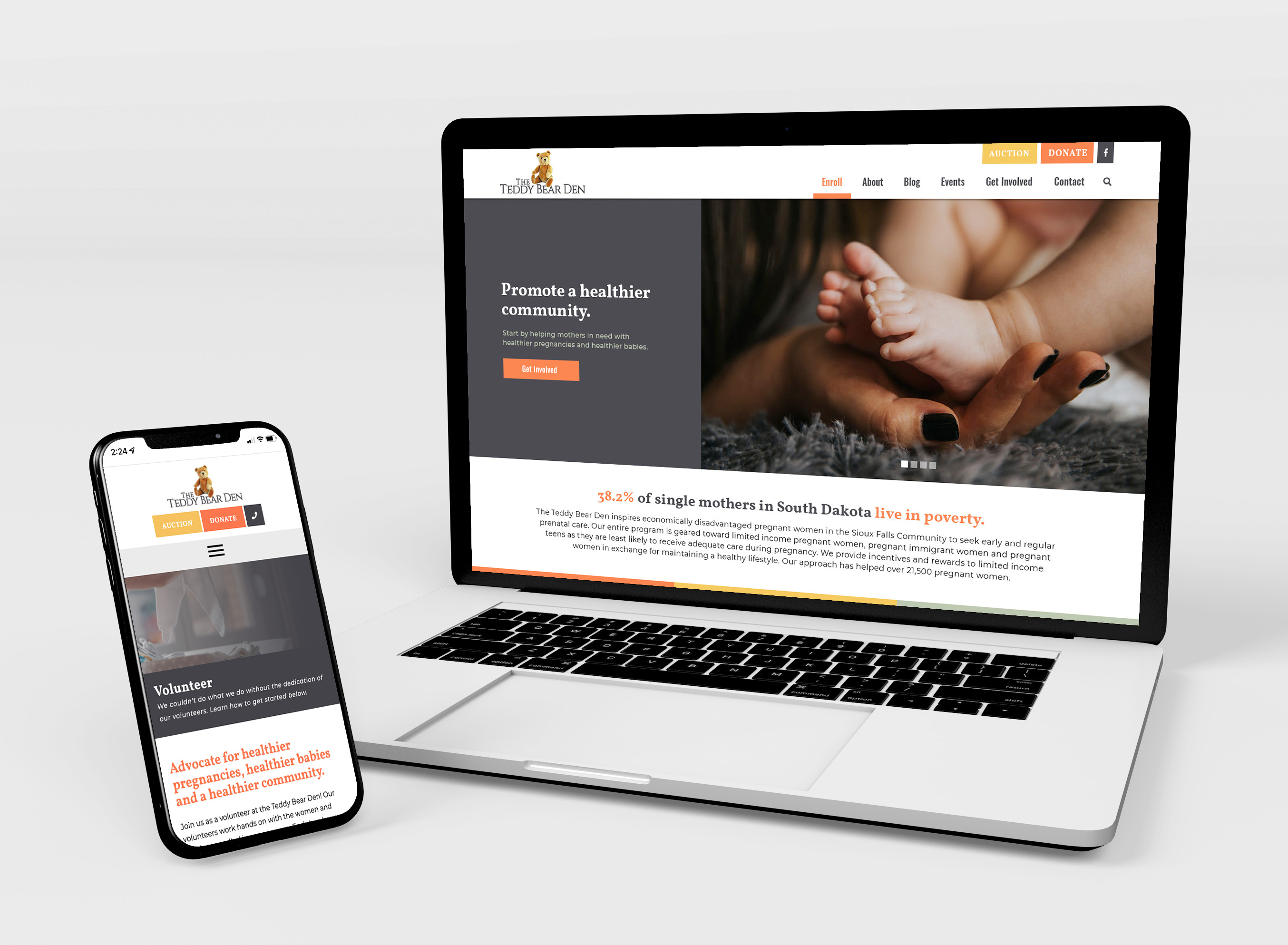 Teddy Bear Den Mockup Screens