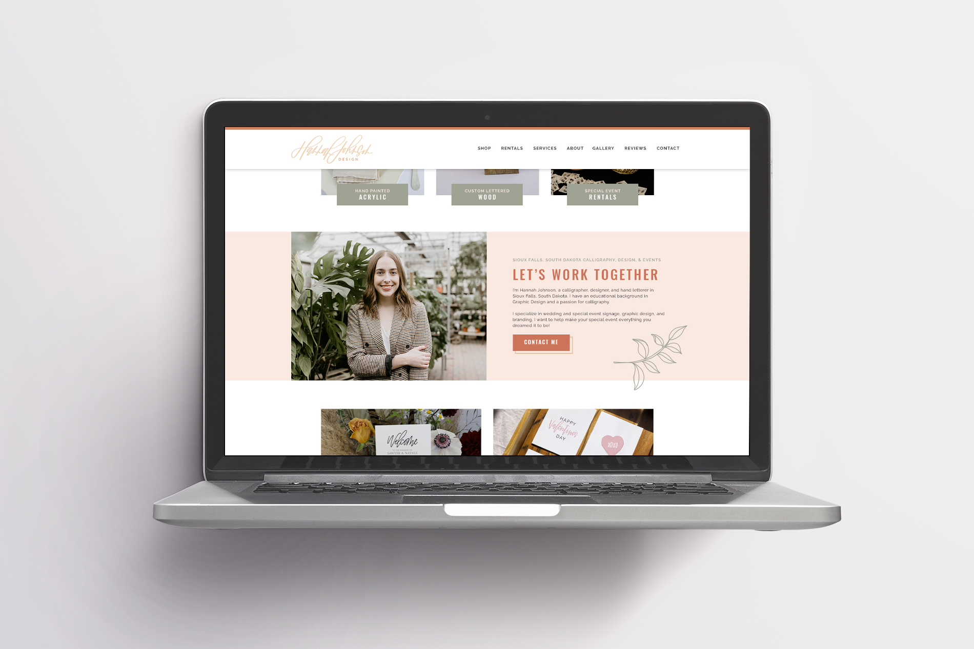 Hannah Johnson Design Mockup Screen