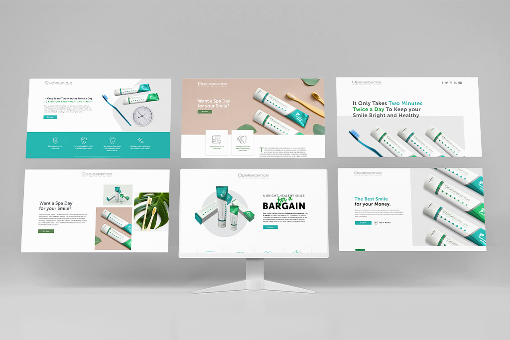 Opalescence Landing Page Designs