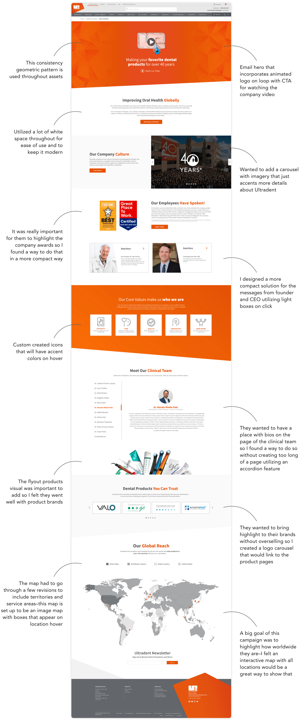 Ultradent About Page Walkthrough