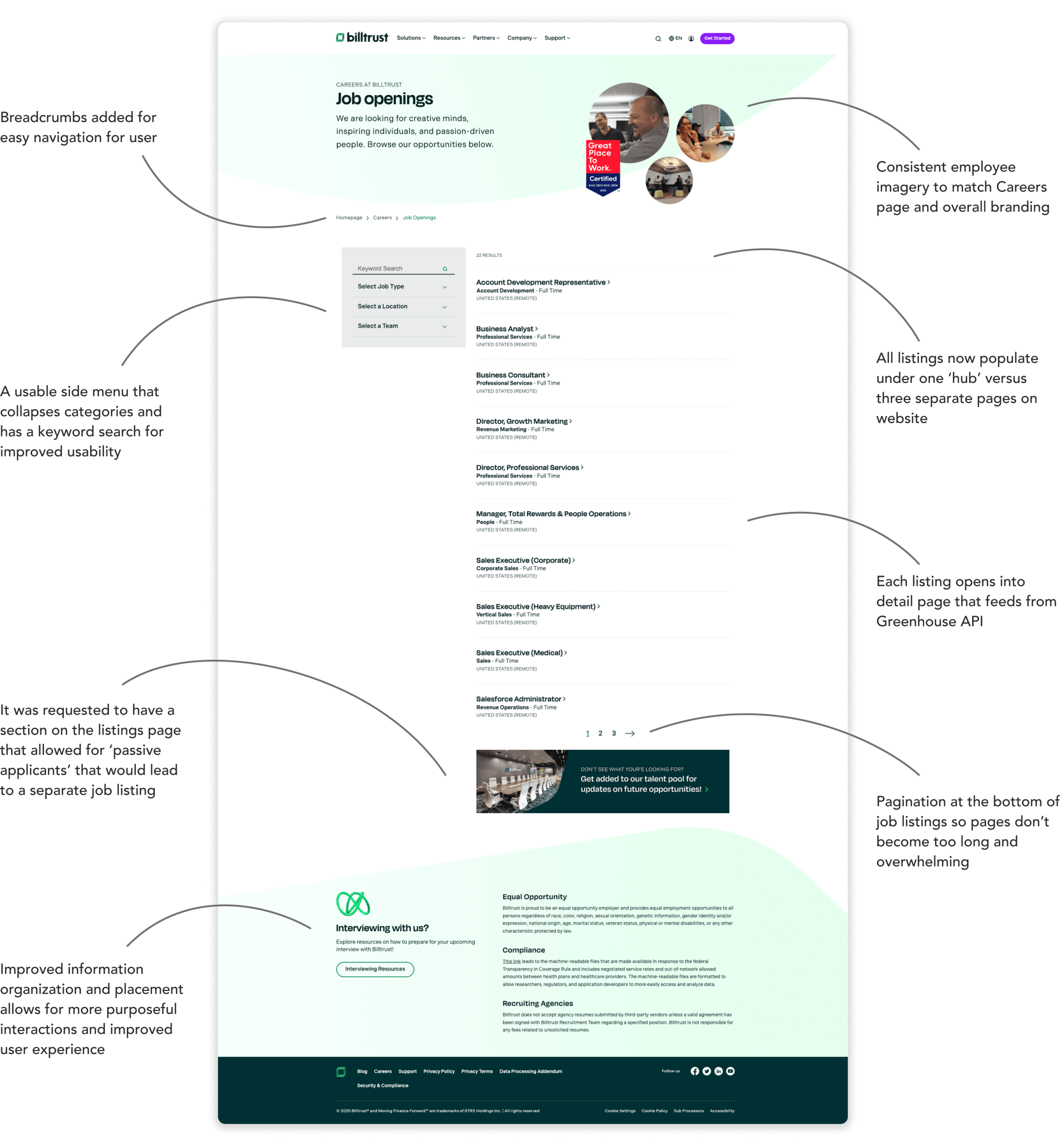 Billtrust Job Listings UI Design Solution Walkthrough